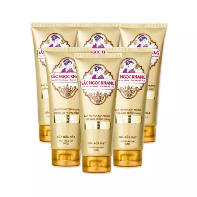 Sữa Rửa Mặt Sắc Ngọc Khang 100g công thức Gel dịu mát + hạt tinh thể vitamin E giúp làm sạch dịu nhẹ & không làm khô da | BigBuy360 - bigbuy360.vn
