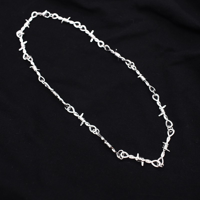 Dây chuyền thiết kế kiểu dây kẽm gai phong cách hip hop độc đáo cá tính thời trang