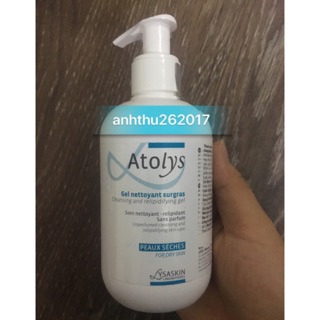 ATOLYS GEL 200ML. GEL LÀM SẠCH NHẸ NHÀNG CHO DA KHÔ VÀ NGỨA, DA NHẠY CẢM HAY DỊ ỨNG