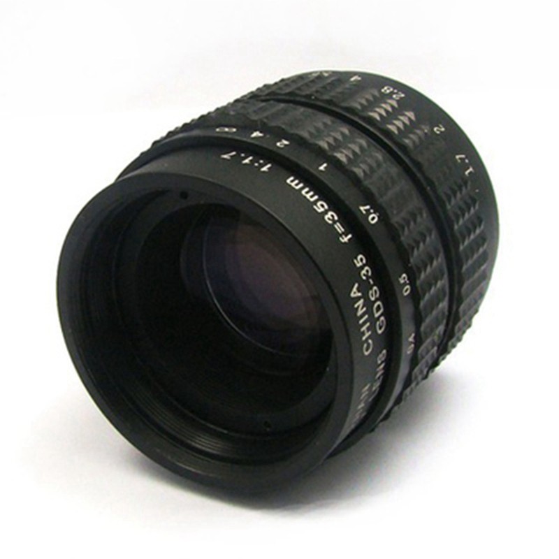 New Stock 35mm F/1.7 Movie Lens C-Mount Lens Prime Lens with Adapter Ring