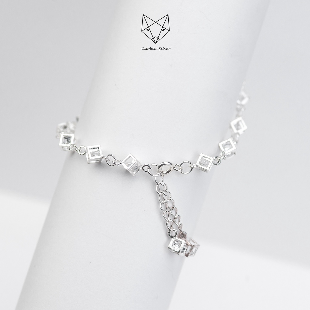 Lắc Tay Bạc Ta Cao Cấp CaoBac Silver Chuỗi Lập Phương Đính Đá Sang Trọng Cho Nữ