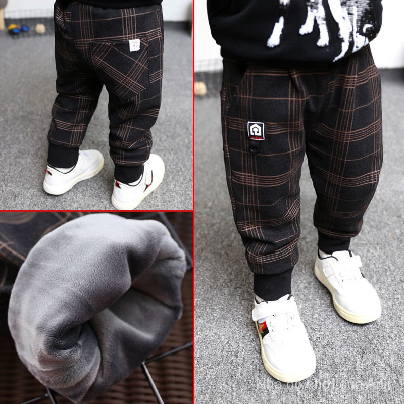 Boy Plus Child One Piece Cashmere Pants Kids Autumn And Winter Sport Pants