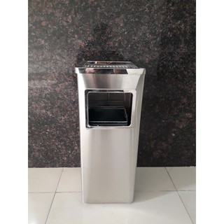 Thùng rác inox A34-B (có gạt tàn thuốc lá)