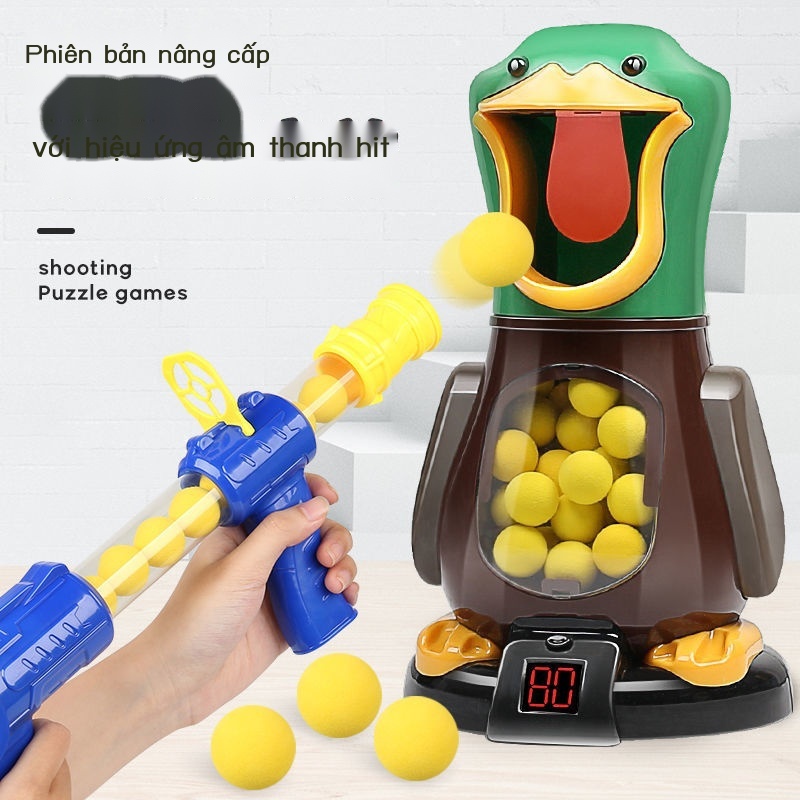﹉◇Hit me duck, đồ chơi trẻ em tương tác cha mẹ-con cậu bé súng khí động học đạn mềm có thể bắn ra những phát bắn