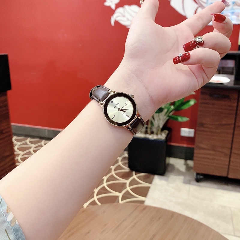 Đồng hồ nữ Armitron dây da, mặt 30mm
