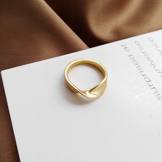 Nhẫn mạ vàng thiết kế đơn giản phong cách Hàn Quốc Mobius Ring