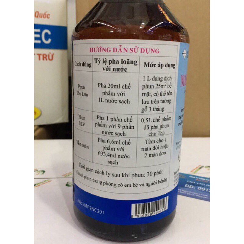 (Bộ Y Tế chứng nhận) Thuốc diệt muỗi của Anh Quốc hiệu quả cao Permethrin 50 EC