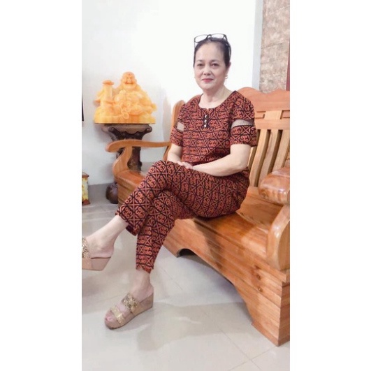 Bộ Đồ Chất Cát Lụa Hàn Cho Mẹ Cho Bà - Đồ trung niên Quần Dài Hàng Thiết kế