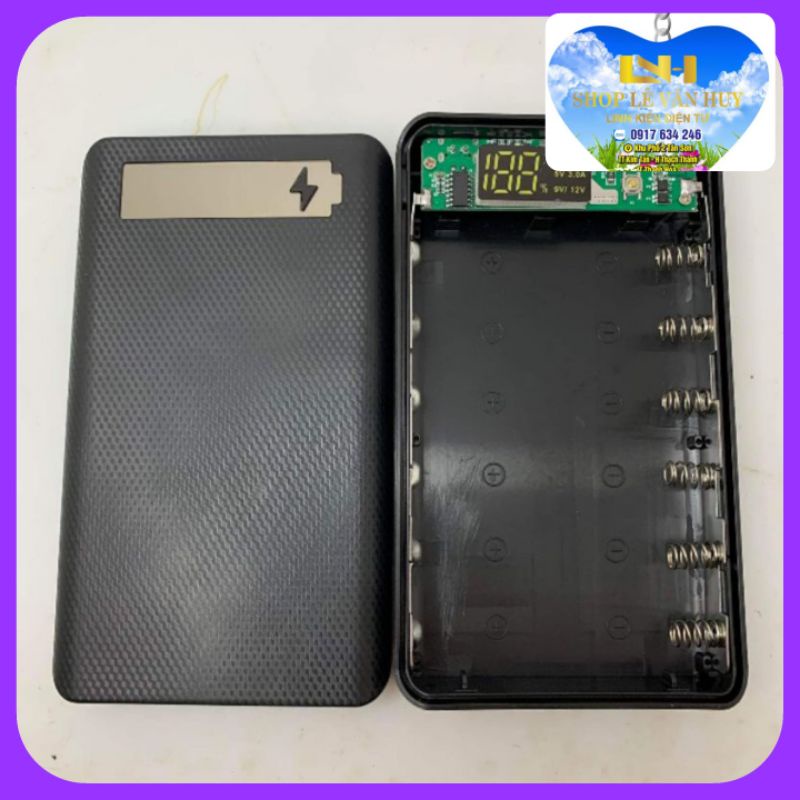 Box 6 cell pin 18650 hỗ trợ sạc nhanh 3.0