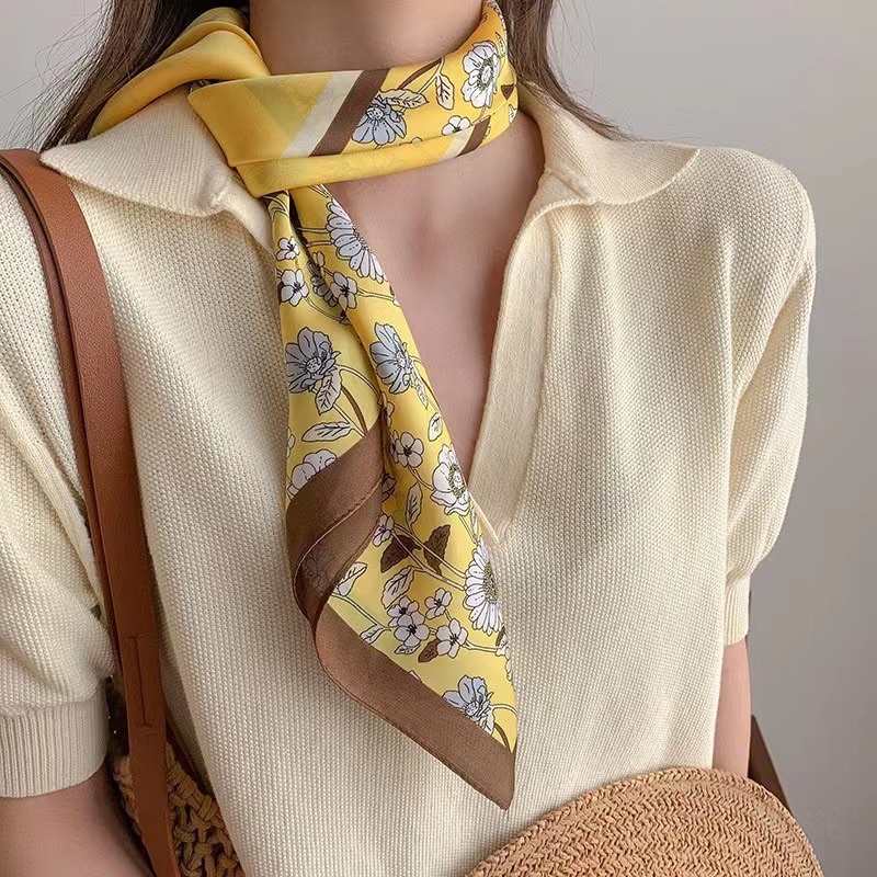 Khăn Lụa Khăn Turban Khăn Banada Khăn Quàng Cổ Thắt Túi Thắt Nơ Tóc Bằng Lụa Vuông Size 70*70u