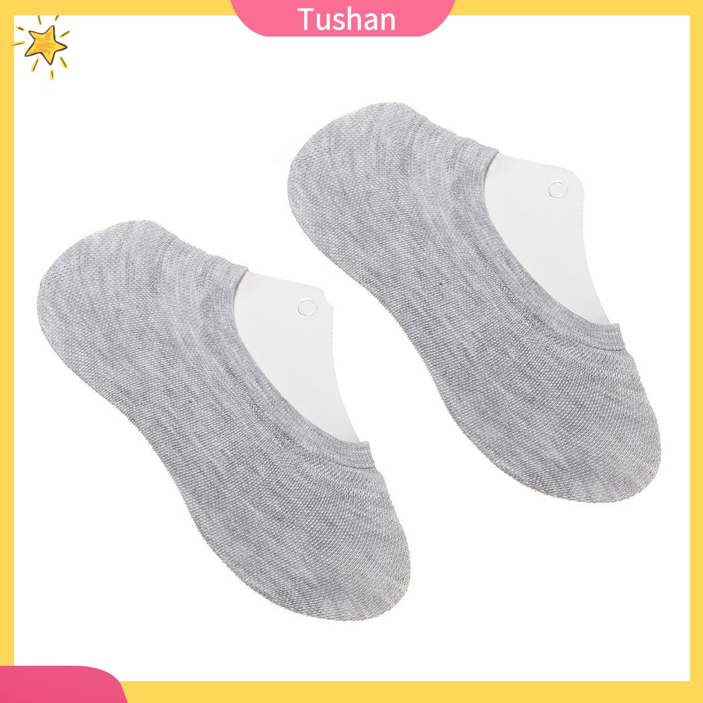 Set 10 đôi tất chống trượt vô hình cổ thấp bằng cotton cho nam