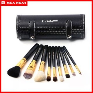 Bộ cọ trang điểm MAC 9 cây cao cấp kèm hộp đựng bằng da