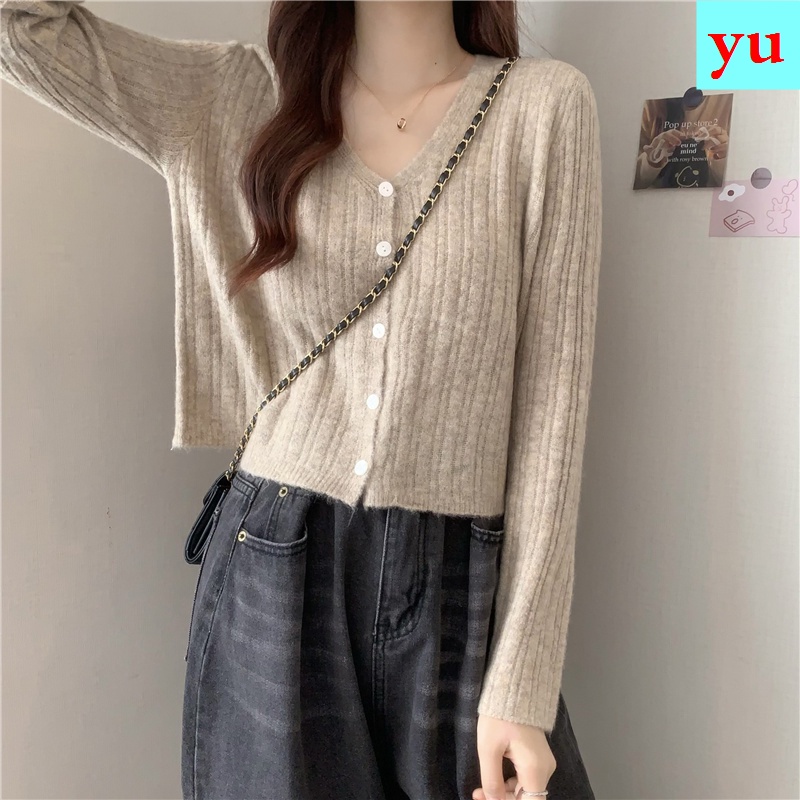 Áo khoác Cardigan dệt kim mỏng tay dài dáng rộng thời trang mùa thu năm 2021 cho nữ