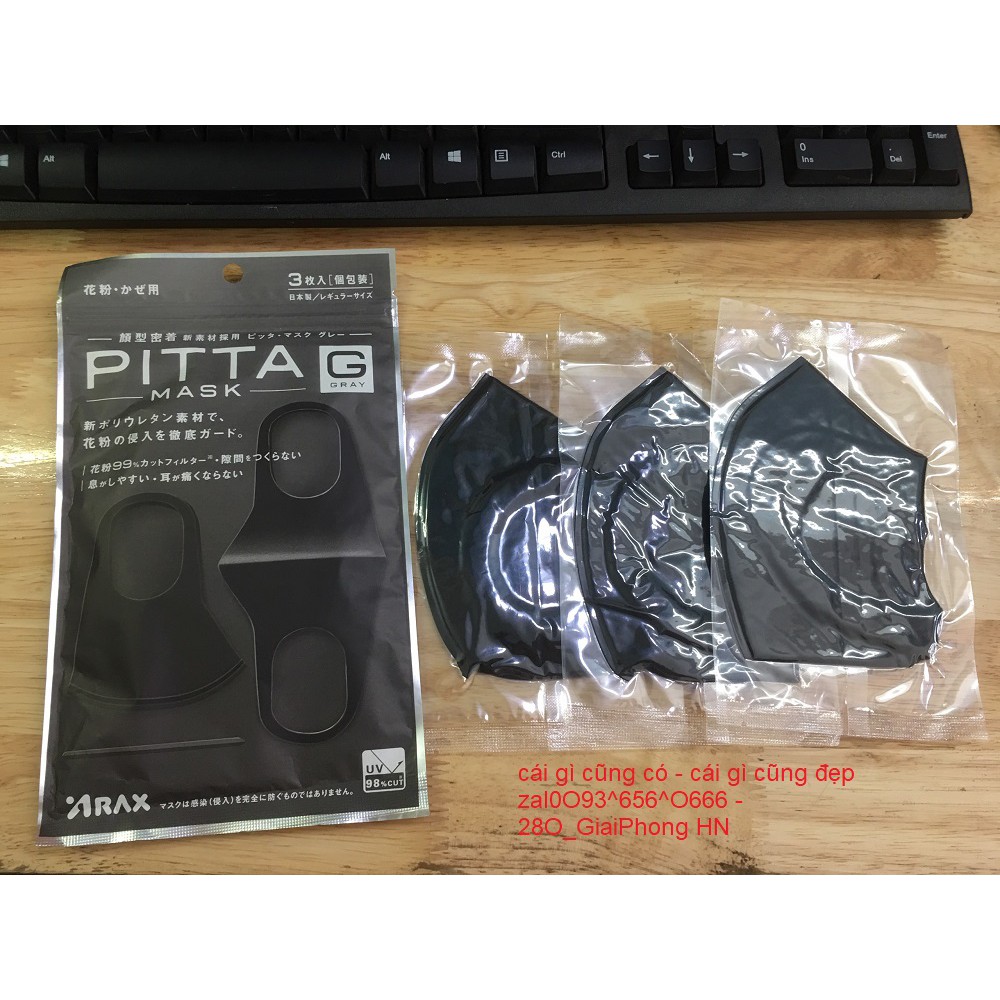 Khẩu trang Nhật Bản PITTA, khẩu trang lọc bụi Nhật Bản màu đen | BigBuy360 - bigbuy360.vn