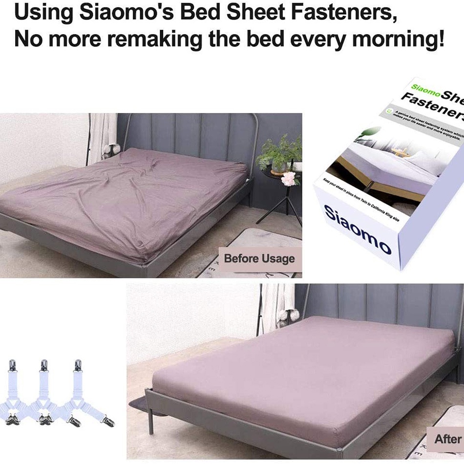 Bộ 4 Dây Cố Định Ga Trải Giường Co Giãn Hình Tam Giác