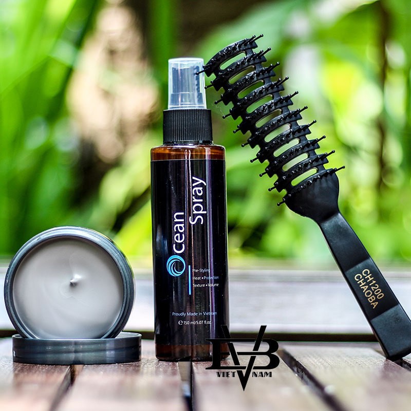 Sáp vuốt tóc SEBA 80g + Xịt dưỡng tóc Ocean Spray 150ml Pre - Styling +Tặng lược