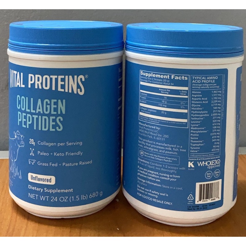 Collagen Peptide Mỹ Bột Colagen Vital Prite.in Thủy Phân  680g [Sẵn