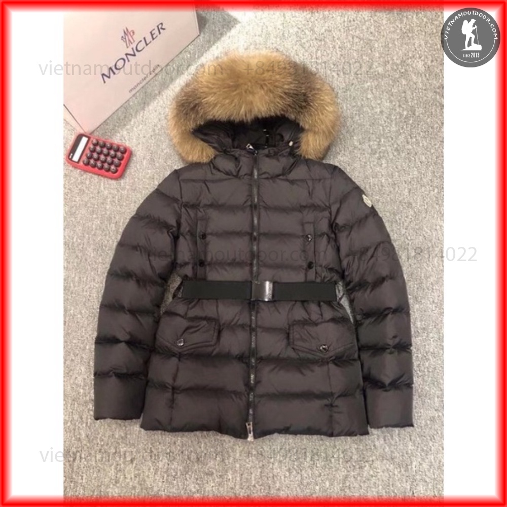 Áo Khoác Lông Vũ Cho Nữ Moncler - Áo Phao Nữ Nón Lông Có Thể Tháo Rời Giữ Nhiệt Cực Ấm