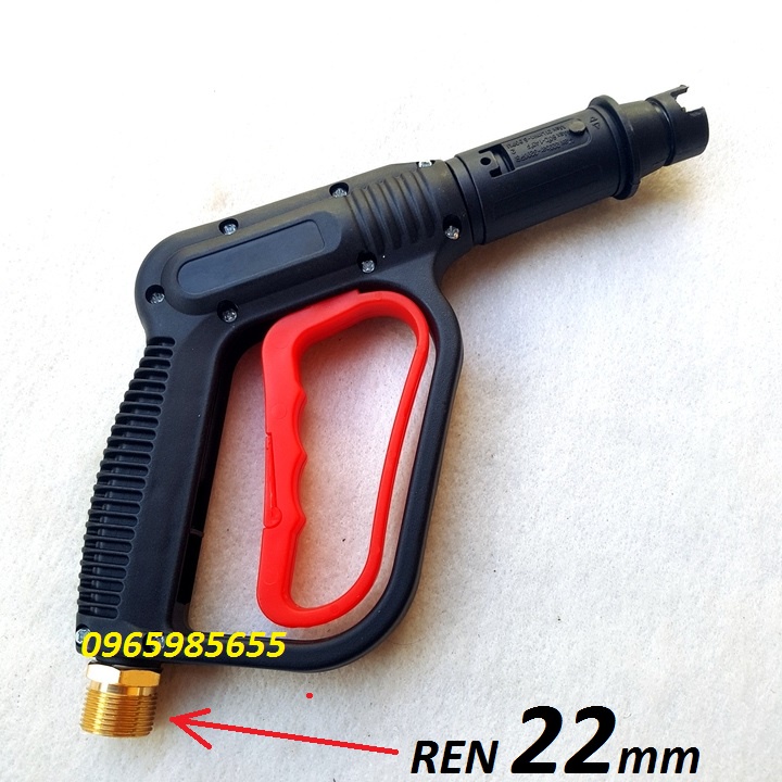 Súng xịt rửa xe, vòi xịt rửa xe áp lực cao cò đỏ ren ngoài 22mm,14mm