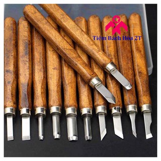 Bộ dụng cụ khắc, đục, tiện gỗ 12 món cao cấp V2