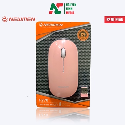 Chuột Không Dây NEWMEN F270 Pink( Màu Hồng) - Chuột Máy Tính Siêu Mỏng Chính Hãng