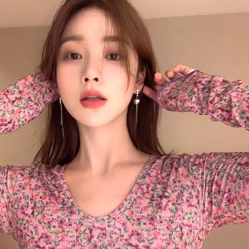 Đôi Khuyên Tai Dáng Dài Đính Đá Zircon Tua Rua Hình Trái Tim Không Đối Xứng Sang Trọng Cao Cấp Phong Cách Hàn Quốc Cho Nữ