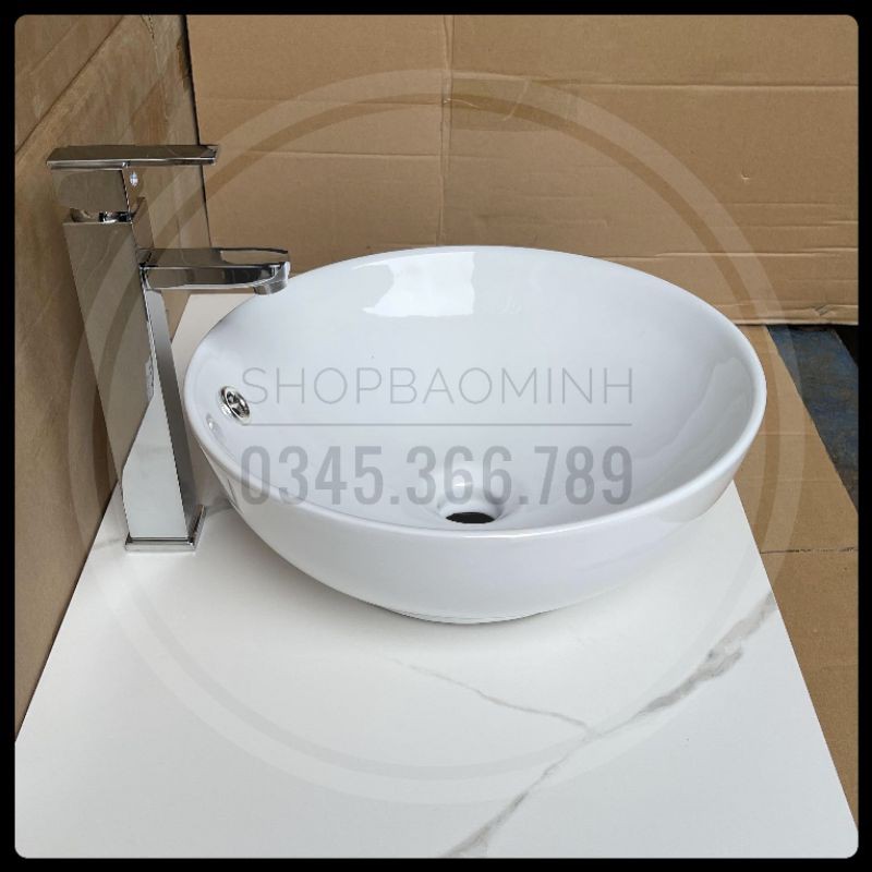 Chậu rửa mặt - Lavabo bát đặt bàn size nhỏ (KT 37x14cm)