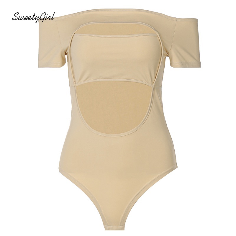 Áo Liền Quần Tay Ngắn Hở Vai Màu Trơn Thời Trang Quyến Rũ Cho Nữ | BigBuy360 - bigbuy360.vn