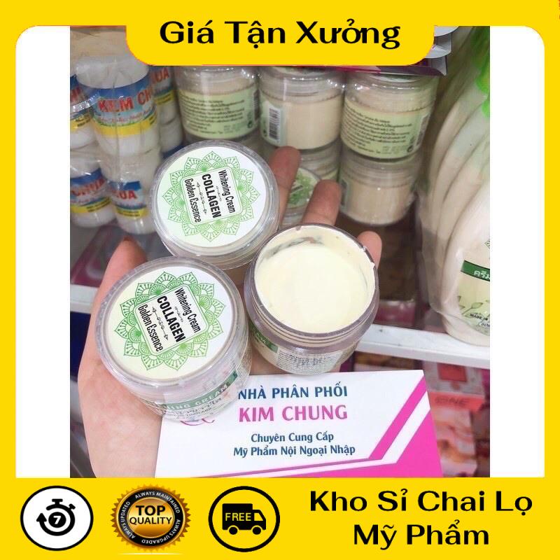 [Hàng chuẩn] Combo 3 hủ kich trắng Collagen golden essance, nguyên liệu, công thức làm kem trộn trắng da body