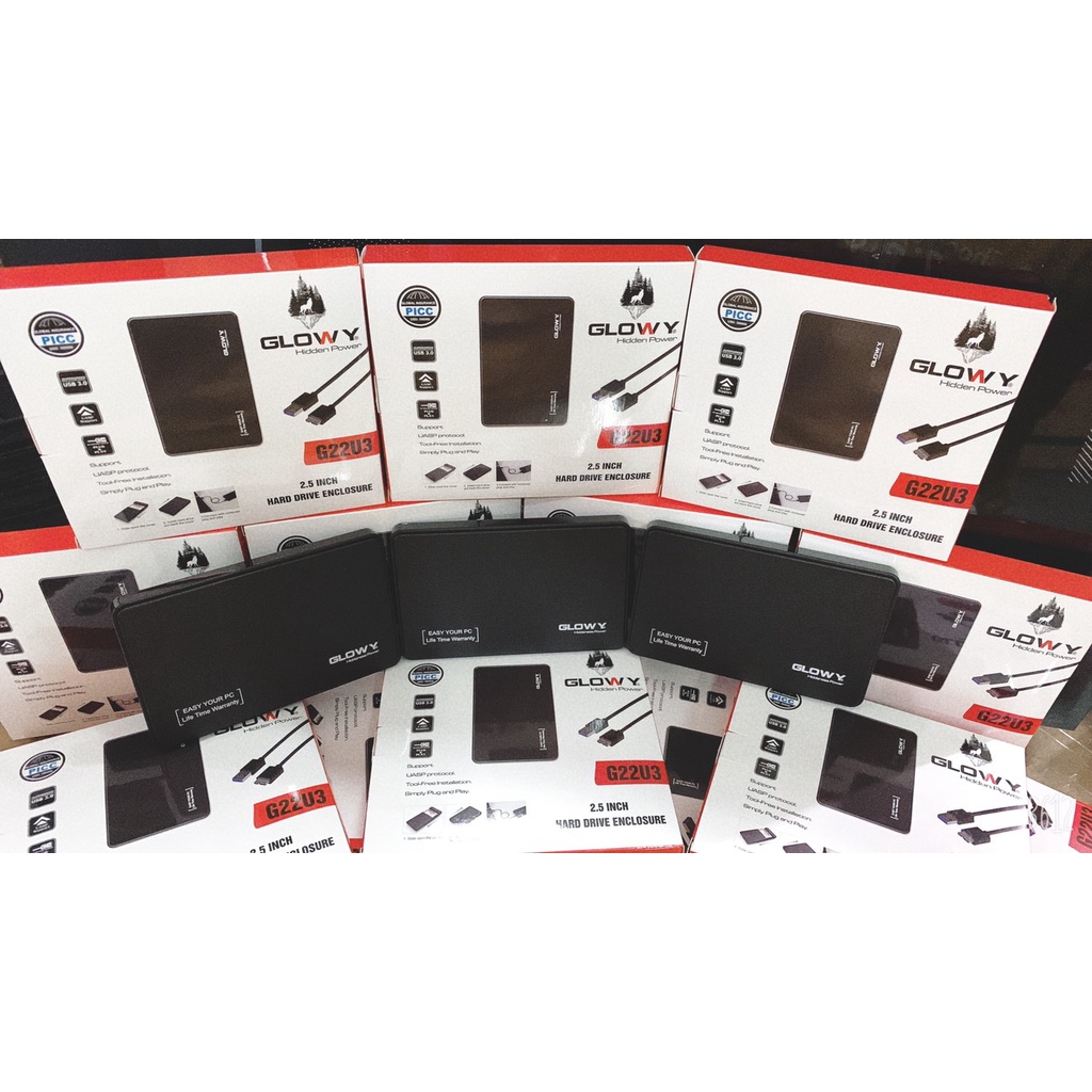 Box ổ cứng 2,5" Gloway G22U3 SDD, HDD sata3 USB 3.0 màu đen