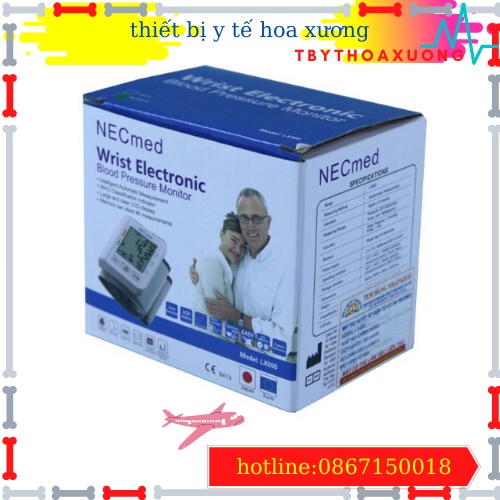 [Hàng Chính Hãng] Máy Do Huyết Áp Điện Tử Cổ Tay Hiệu Necmed LX800-Nhật Bản