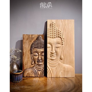 tranh phật gỗ nửa mặt