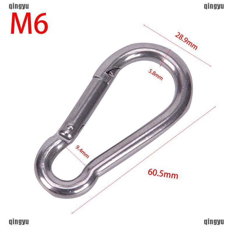 ❤ Tôi ♣ Móc Khóa Carabiner Bằng Thép Không Gỉ 304