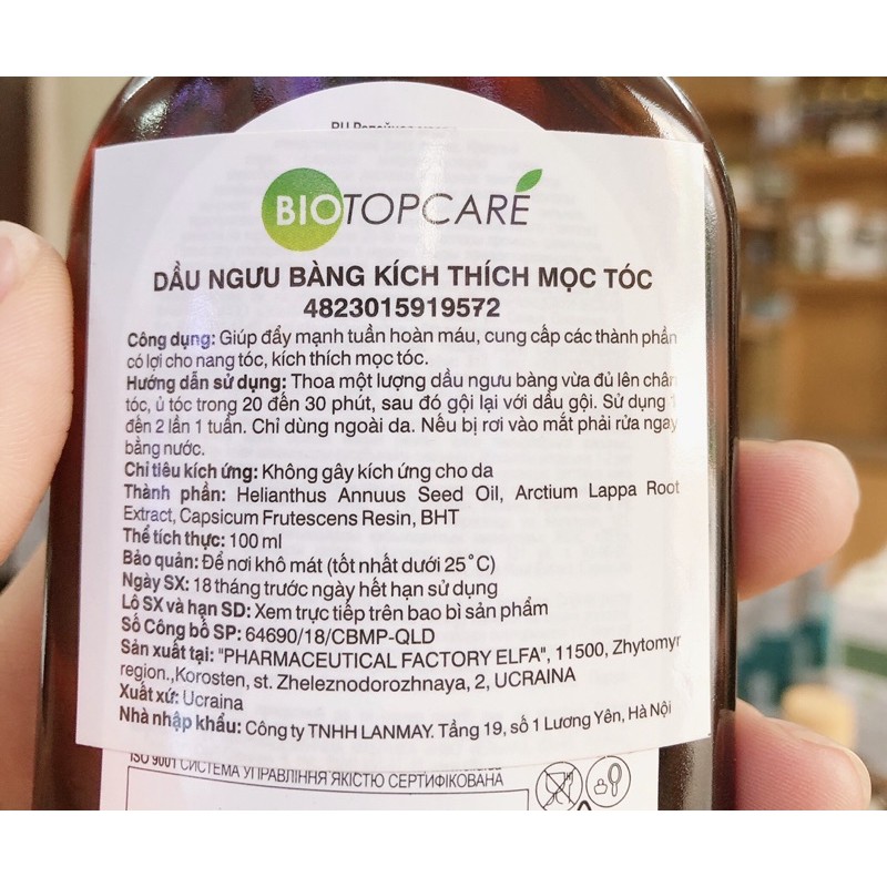 Dầu ngưu bàng kích thích mọc tóc 100ml