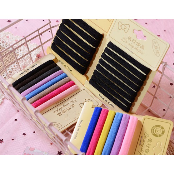 SET 10 THUN CỘT TÓC ĐỦ MÀU