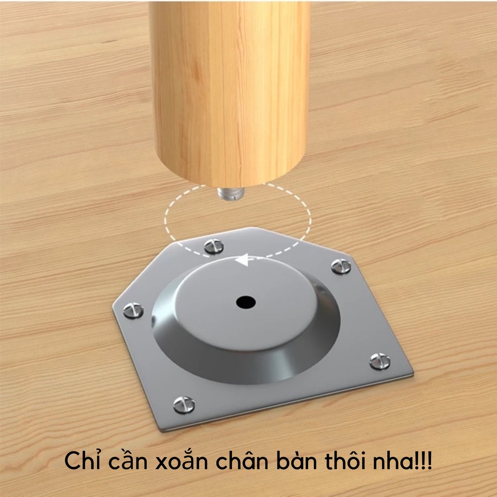 Bàn làm việc học tập bo cong chống gù chân gỗ hiện đại lắp ráp dễ dàng