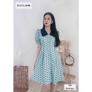 ĐẦM CHẤM BI CỔ ĐEN - NHATVY D1572