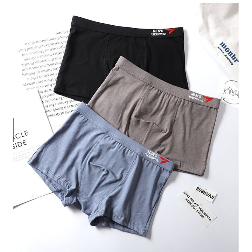 [Hộp 4] Quần sịp đùi cao cấp cotton co giãn MEN, Quần lót boxer nam kháng khuẩn FSHOPP5
