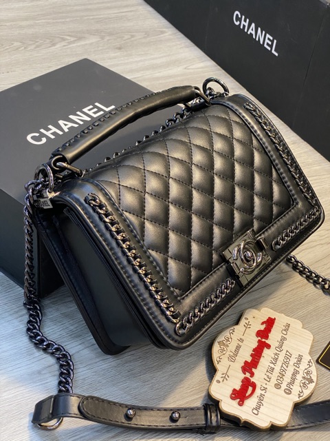 Túi Boy trần ô viền xích size 20-25 loại đẹp ảnh thật(k hộp) | BigBuy360 - bigbuy360.vn