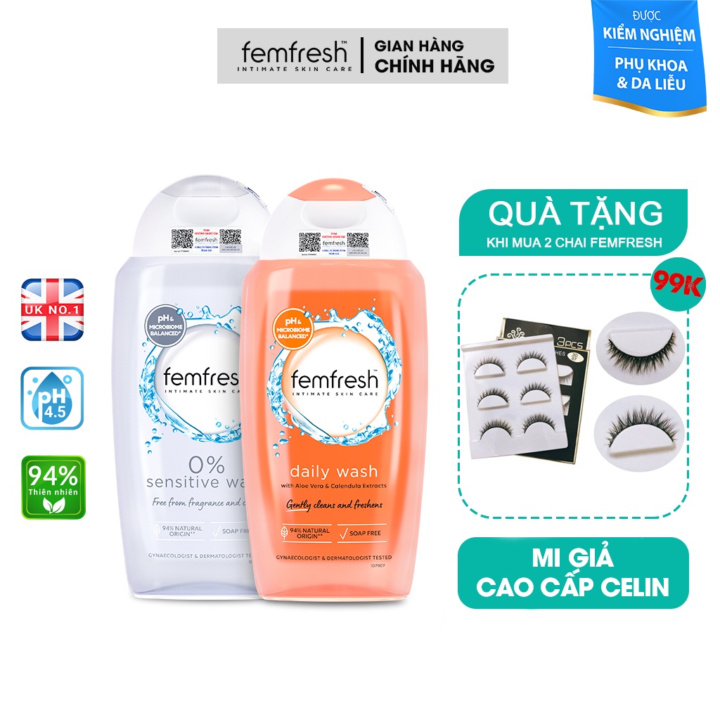 [ MUA 2 TẶNG 1] Mua 2 Dung Dịch Vệ Sinh Phụ Nữ Femfresh Giúp Vùng Kín Sạch Thơm, Tươi Mới Tặng Ngay 1 Phần Quà Đặc Biệt