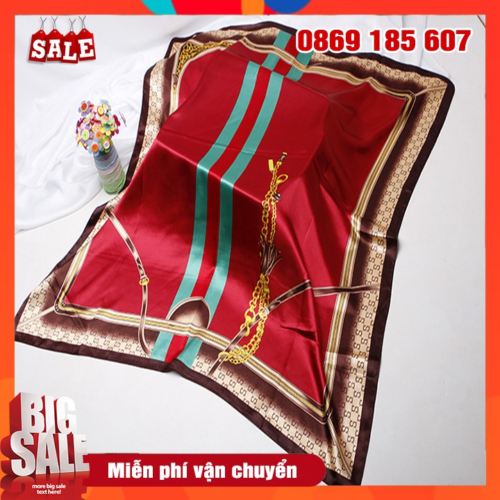 Khăn Lụa Satin Vuông Bandana Quàng Cổ, Áo Yếm Bandana Thời Trang Hàn Quốc Size 90x90cm