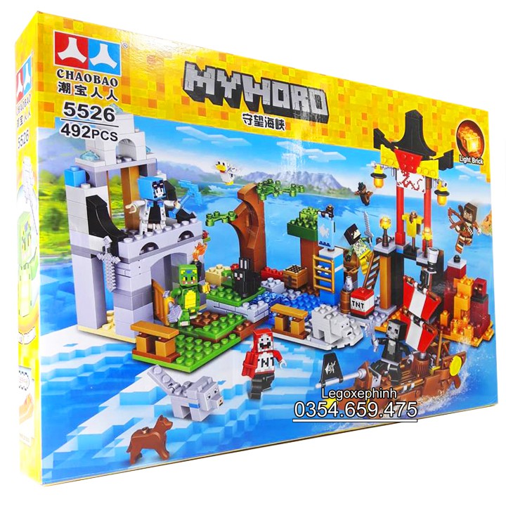Bộ Lego Xếp Hình Mineecraft My World No.5526. Gồm 492 Chi Tiết. Lego Ninjago Lắp Ráp Đồ Chơi Cho Bé.