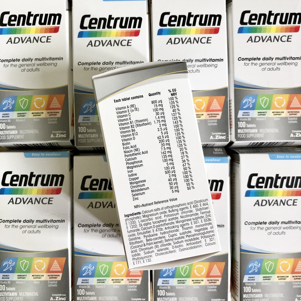 Vitamin Tổng Hợp Cho Người Dưới 50 Tuổi Centrum Advance For Adults 100 viên