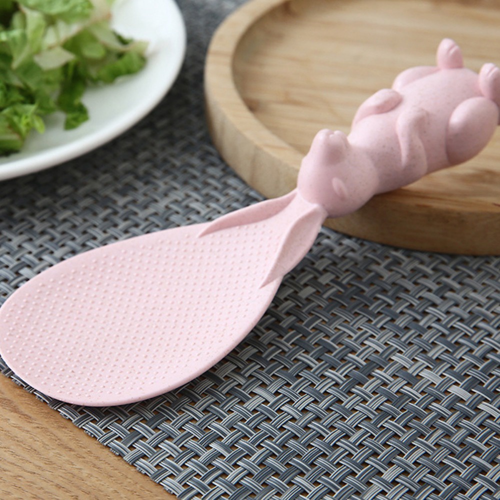 Muỗng xới cơm không dính bằng lúa mạch nhiều màu phong cách Hàn Quốc