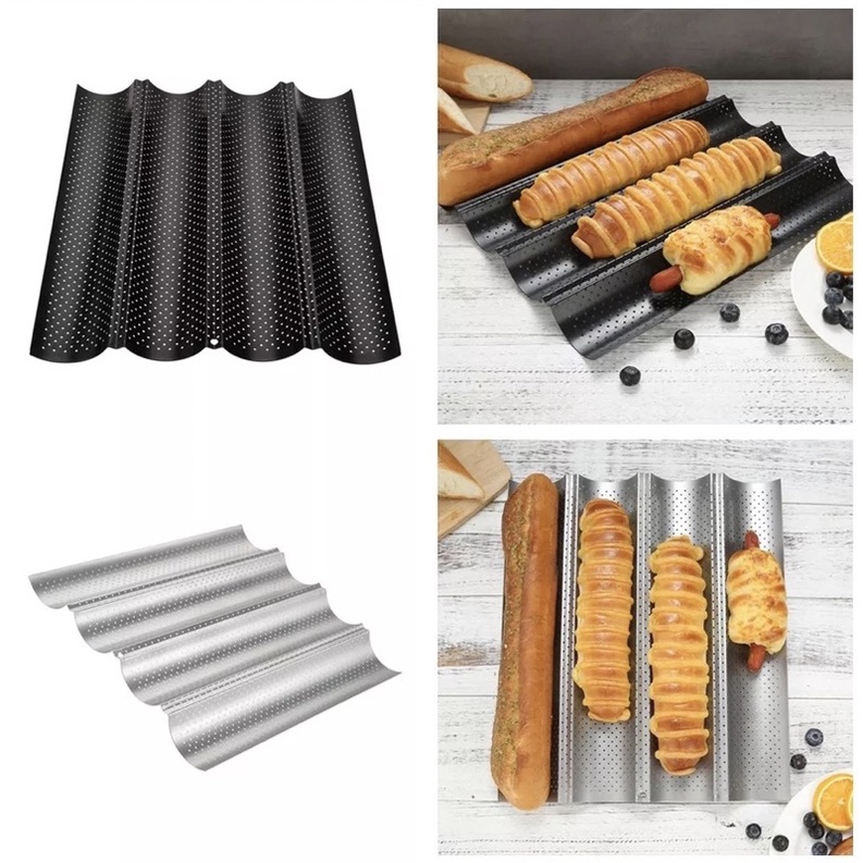 Khay nướng bánh mì Baguette 4 rãnh 38x33cm
