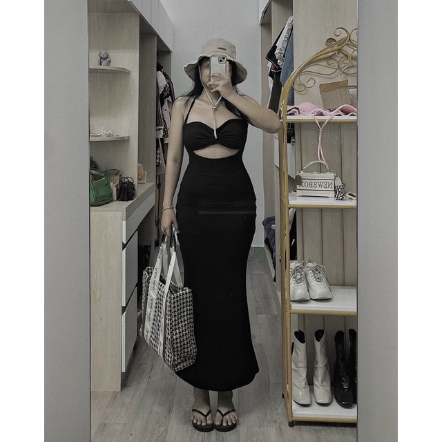 ĐẦM MIDI CÓ MÚT RÚT NGỰC