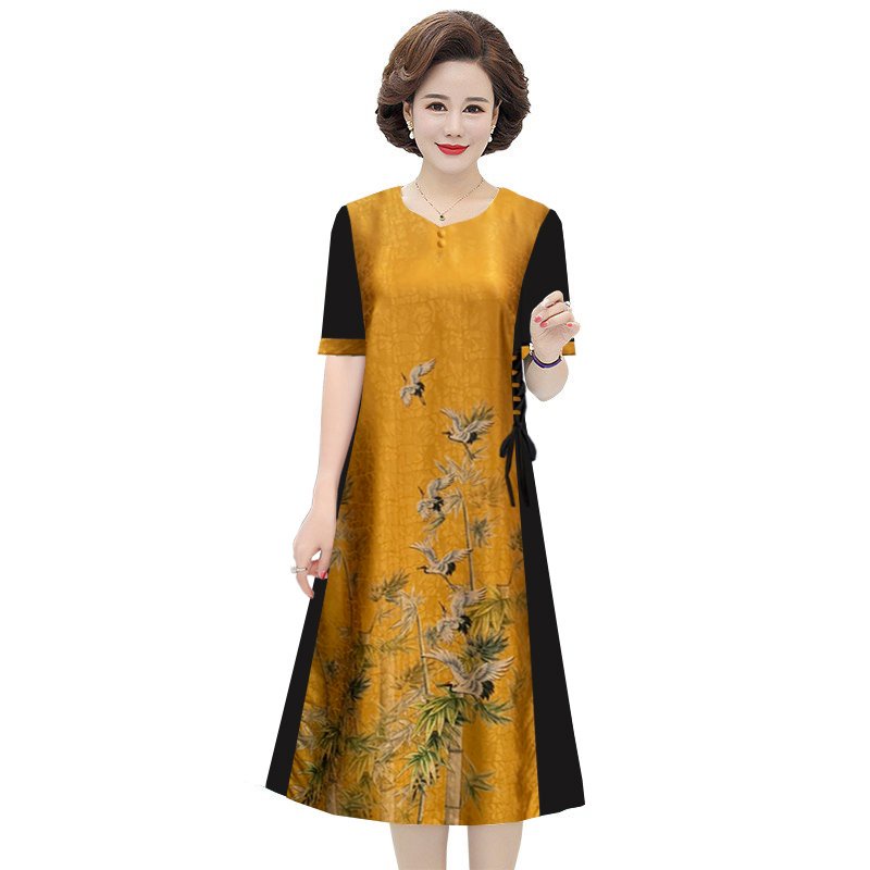ĐẦM DỰ TIỆC TRUNG NIÊN SUÔNG BIGSIZE GIẤU BỤNG CAO CẤP CHO MẸ U50 U60 ROMI 3336 3329 3333 3334