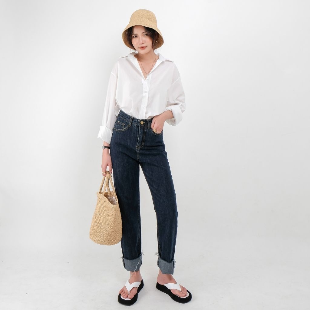 Áo Sơ Mi Trắng Vải Ít Nhăn - Mulles Shirt | HQ3372 | Lana Official