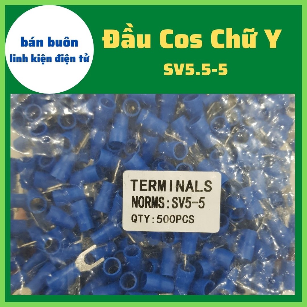500 Đầu cos chữ Y SV5.5-5, cốt chẻ 5.5-5, đầu cos dây điện, y5.5-5