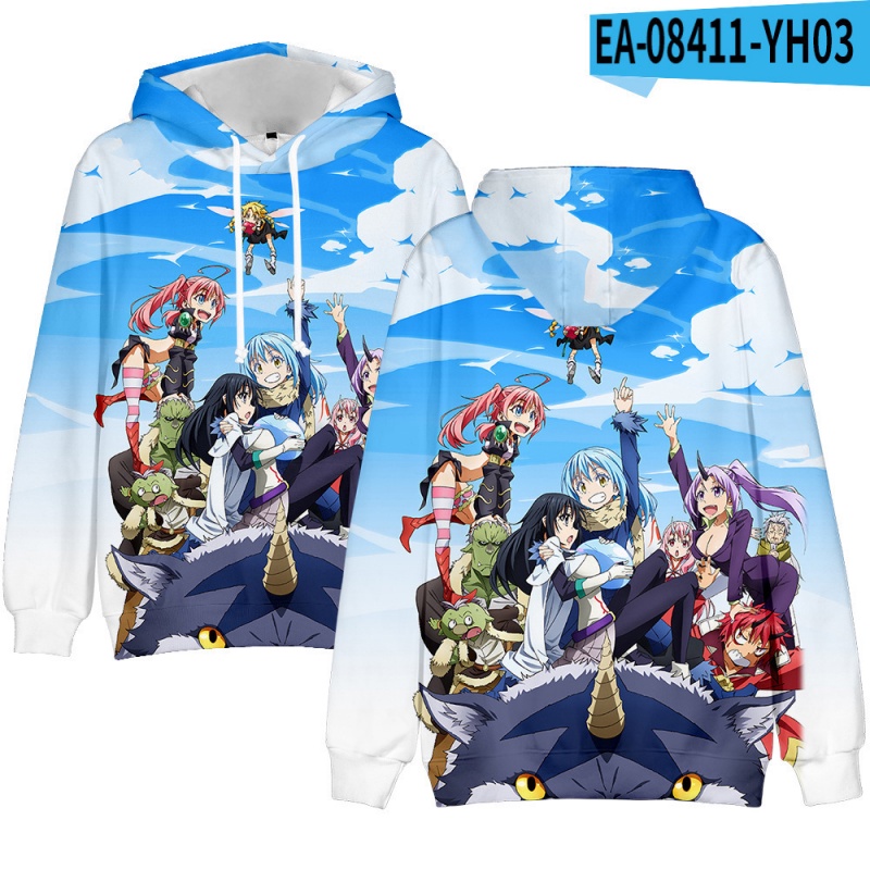 Áo hoodie in hình nhân vật Rimuru Tempest hoạt hình That Time I Got Reincarnated As A Slime 3D cho bé trai